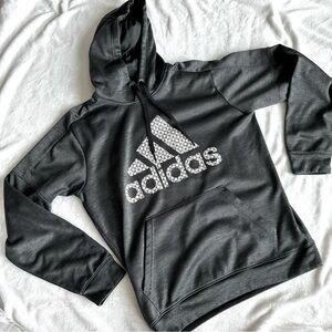Adidas Team Issue Badge of Sport Grid Hoodie Dark Grey Heather, Medium